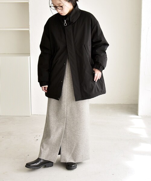 セール】quaranciel:〈撥水加工〉中綿 スタンドカラー ダブル ジップ