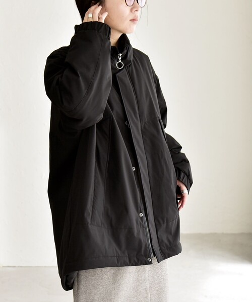 quaranciel:〈撥水加工〉中綿 スタンドカラー ダブル ジップ
