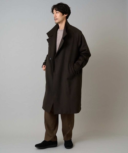 セール】【イージーケア/毛玉になりにくい】ヘリンボーンベルト付