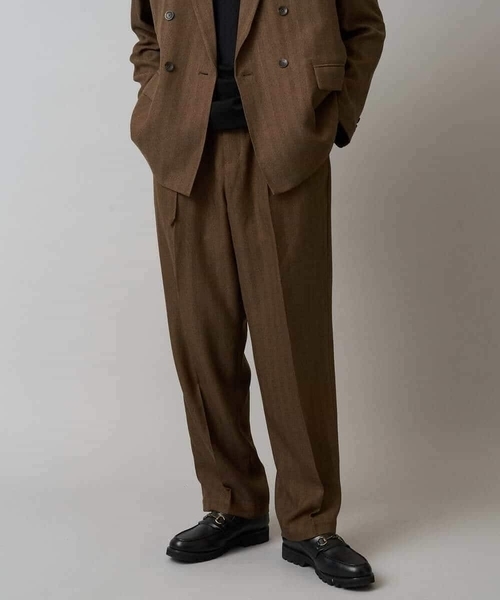 セール】【イージーケア/毛玉になりにくい】ヘリンボーンベルト付