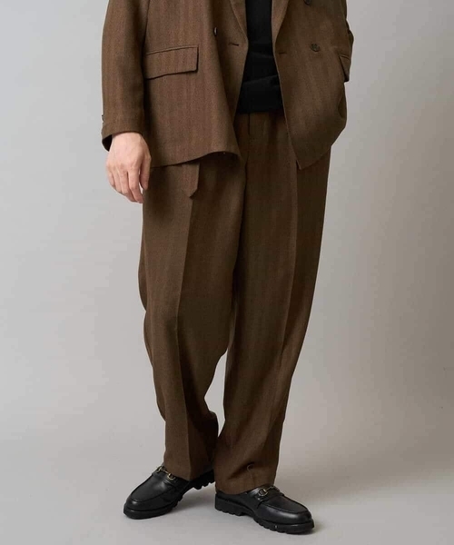 セール】【イージーケア/毛玉になりにくい】ヘリンボーンベルト付