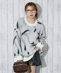 GORGE | 《リボンモチーフ×起毛タッチ》レディース ニットプルオーバー ゆるシルエット 秋冬(ニット/セーター)