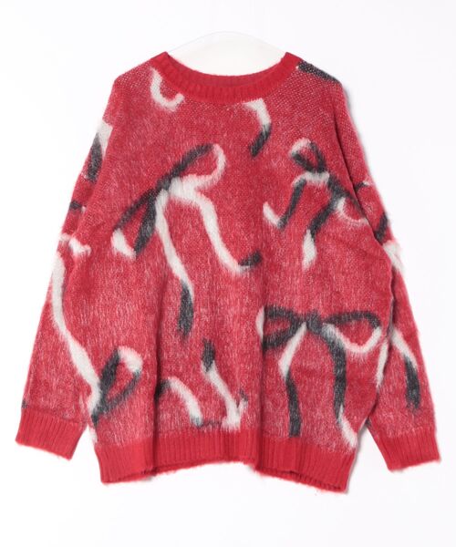GORGE(ゴージ)の「《リボンモチーフ×起毛タッチ》レディース ニットプルオーバー ゆるシルエット 秋冬(ニット/セーター・レディース・ボルドー/グレー/アイボリー・F)」の15枚目の写真