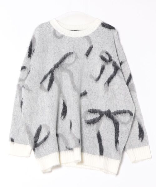 GORGE(ゴージ)の「《リボンモチーフ×起毛タッチ》レディース ニットプルオーバー ゆるシルエット 秋冬(ニット/セーター・レディース・ボルドー/グレー/アイボリー・F)」の16枚目の写真