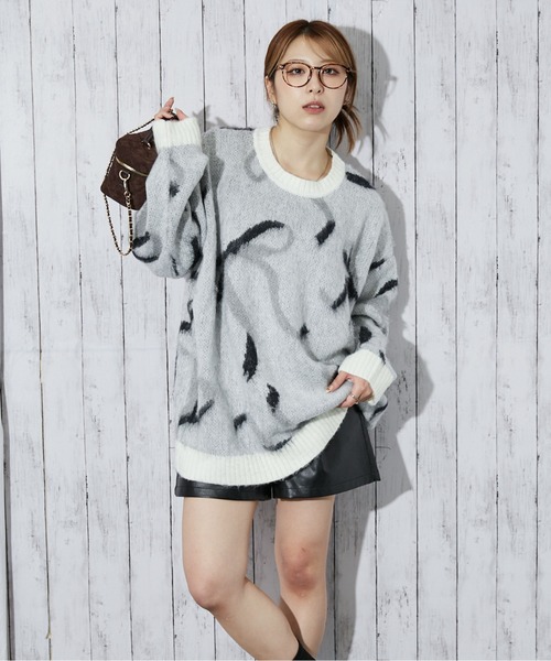 GORGE(ゴージ)の「《リボンモチーフ×起毛タッチ》レディース ニットプルオーバー ゆるシルエット 秋冬(ニット/セーター・レディース・ボルドー/グレー/アイボリー・F)」の7枚目の写真