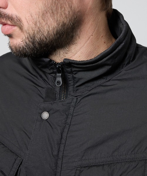 HIDEAWAYS NICOLE（ハイダウェイニコル）の「ナイロンタフタ　顔料プリント中綿ブルゾン（ミリタリージャケット・メンズ・ブラック/ネイビー・LARGE/MEDIUM/X-LARGE）」の8枚目の写真