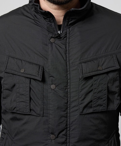 HIDEAWAYS NICOLE（ハイダウェイニコル）の「ナイロンタフタ　顔料プリント中綿ブルゾン（ミリタリージャケット・メンズ・ブラック/ネイビー・LARGE/MEDIUM/X-LARGE）」の10枚目の写真