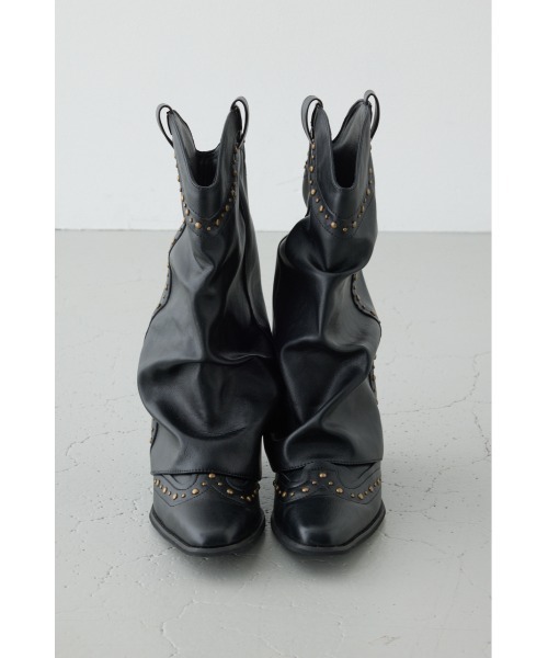AZUL by moussy(アズールバイマウジー)の「スタッズカバーブーツ(ブーツ・レディース・ブラック・LARGE/MEDIUM/SMALL)」の6枚目の写真