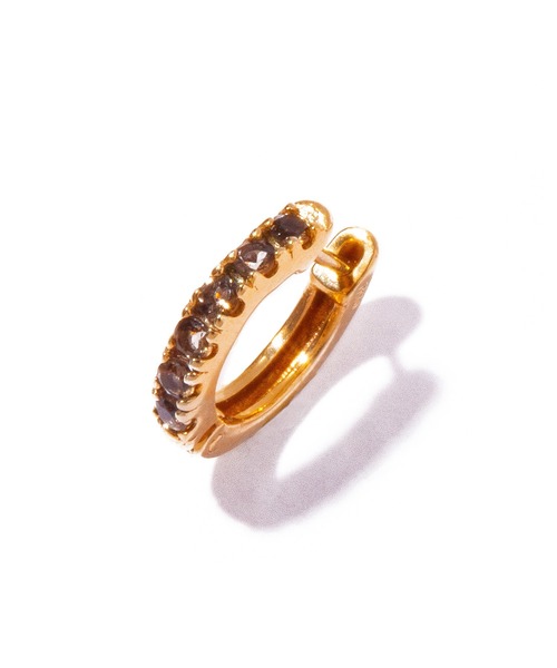 les bonbon(ルボンボン)の「【les bonbon】embrace smoky quartz pierce/エンブレイス スモーキークォーツ ピアス 片耳(ピアス(片耳用)・レディース・イエローゴールド・FREE)」の1枚目の写真