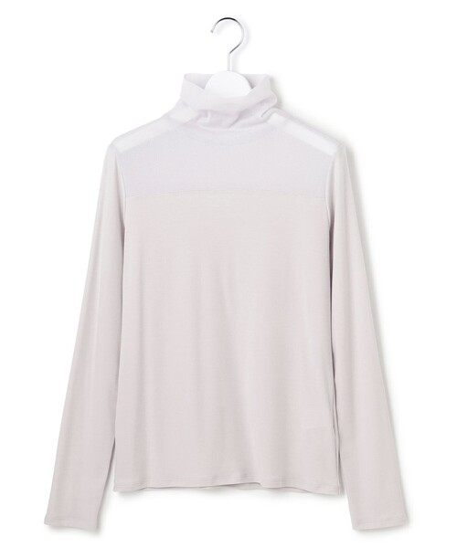 23区（ニジュウサンク）の「チュールフライス シアーハイネック カットソー（Tシャツ/カットソー・レディース・ブラック系/ベージュ系・40/38）」の12枚目の写真