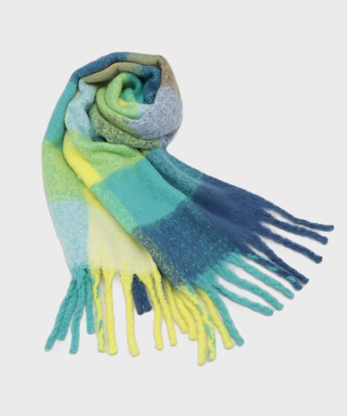 OPAQUE.CLIP(オペークドットクリップ)の「マルチカラーチェックボリュームストール(ストール/ショール・レディース・ピンク系6/ワイン系9/ダークブラウン系1/ブルー系1/グリーン系その他5・00)」の3枚目の写真