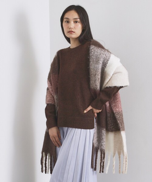 OPAQUE.CLIP(オペークドットクリップ)の「マルチカラーチェックボリュームストール(ストール/ショール・レディース・ピンク系6/ワイン系9/ダークブラウン系1/ブルー系1/グリーン系その他5・00)」の12枚目の写真