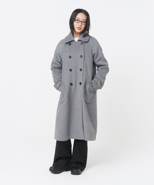 Miseki SEOUL（ミセキソウル）の「HOODIE DOUBLE BUTTON COAT（その他アウター・レディース・チャコールグレー/グレー・OS）」の2枚目の写真