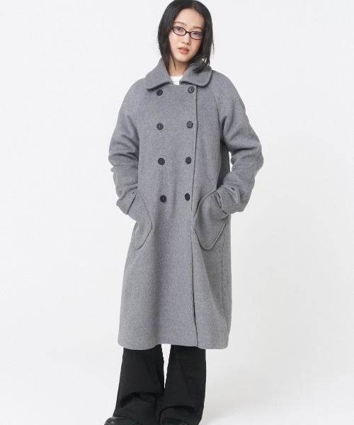 Miseki SEOUL（ミセキソウル）の「HOODIE DOUBLE BUTTON COAT（その他アウター・レディース・チャコールグレー/グレー・OS）」の4枚目の写真