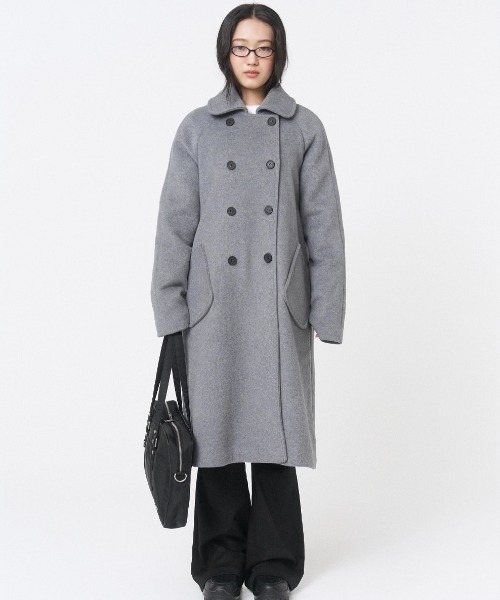 Miseki SEOUL（ミセキソウル）の「HOODIE DOUBLE BUTTON COAT（その他アウター・レディース・チャコールグレー/グレー・OS）」の6枚目の写真