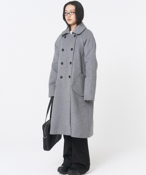 Miseki SEOUL（ミセキソウル）の「HOODIE DOUBLE BUTTON COAT（その他アウター・レディース・チャコールグレー/グレー・OS）」の7枚目の写真