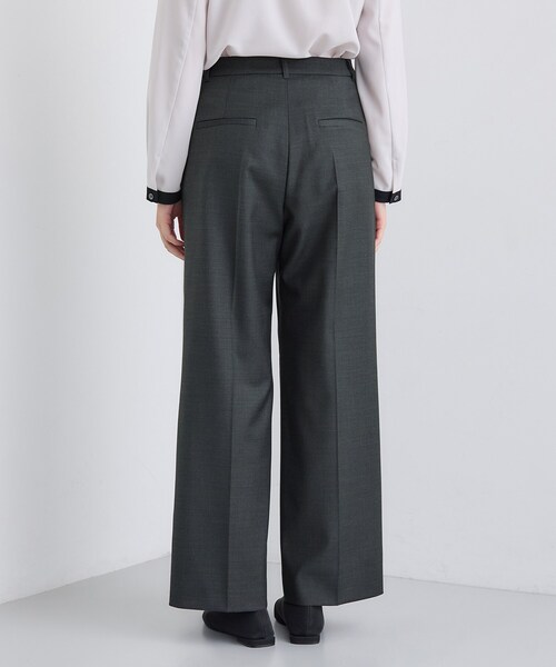 INDIVI(インディヴィ)の「【日本製/スーツ/通勤】シルクウールストレッチ ワイドパンツ(スーツパンツ・レディース・ネイビー/チャコール・05/13/15 /19/40/36/38)」の14枚目の写真
