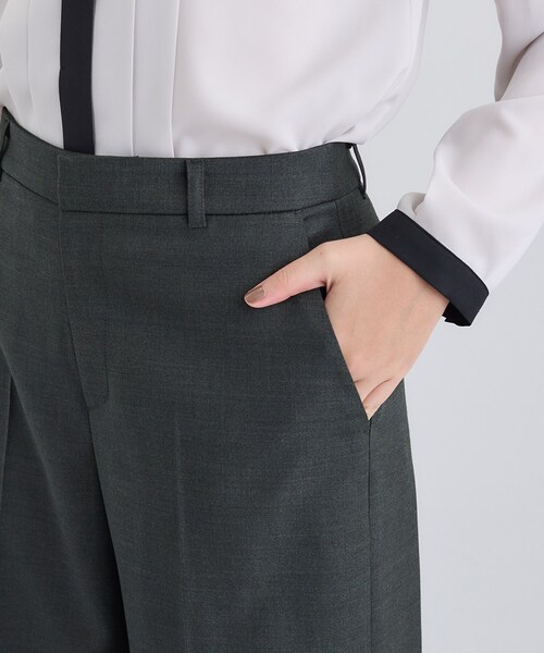 INDIVI(インディヴィ)の「【日本製/スーツ/通勤】シルクウールストレッチ ワイドパンツ(スーツパンツ・レディース・ネイビー/チャコール・05/13/15 /19/40/36/38)」の16枚目の写真