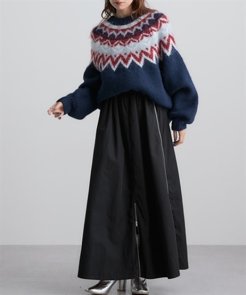 Soiunique（スワユニーク）の「ノルディック求心柄ニットトップス ［Soiunique］（ニット/セーター・レディース・グレー/ネイビー/ブラウン・フリー）」の18枚目の写真
