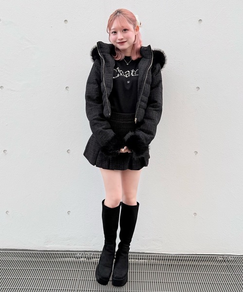 なないろtobechic42♥︎ツィードアクセントダウンジャケット 23区（ニジュウサンク） ジャケット ノーカラージャケット 「滝沢