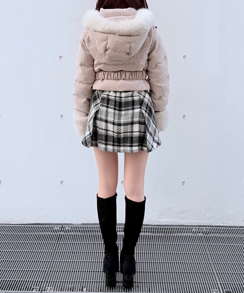 セール】ラメツィードショートダウンコート（ダウンジャケット/コート