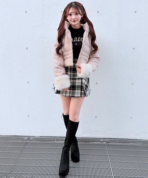 セール】ラメツィードショートダウンコート（ダウンジャケット/コート