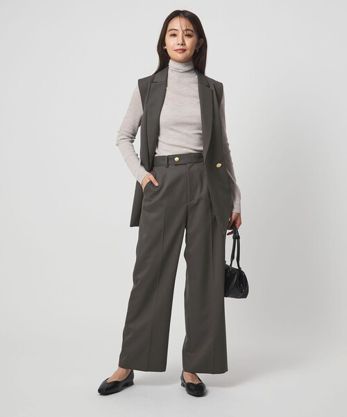 green label relaxing（グリーンレーベルリラクシング）の「［size SHORT/TALLあり］Greed グリード ストレート パンツ ウォッシャブル（スラックス・レディース・ネイビー/グレー・TALL/40/38/36/SHORT）」の20枚目の写真