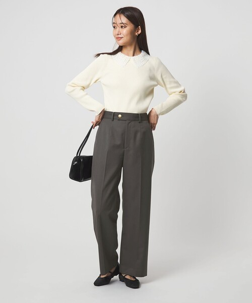 green label relaxing（グリーンレーベルリラクシング）の「［size SHORT/TALLあり］Greed グリード ストレート パンツ ウォッシャブル（スラックス・レディース・ネイビー/グレー・TALL/40/38/36/SHORT）」の18枚目の写真