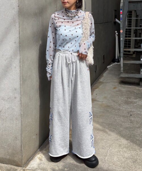 HELLO.SANFRANCISCO（ハローサンフランシスコ）の「★【HELLO.SANFRANCISCO/ハローサンフランシスコ】フラワーカットスウェットワイドパンツ（その他パンツ・レディース・グレー/ブラウン/パープル・MEDIUM/SMALL）」の22枚目の写真