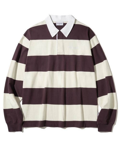 F.ILLUMINATE(フィルミネイト)の「ストライプラグビー長袖-ワイン(Tシャツ/カットソー・レディース・その他・SMALL/MEDIUM/LARGE)」の1枚目の写真