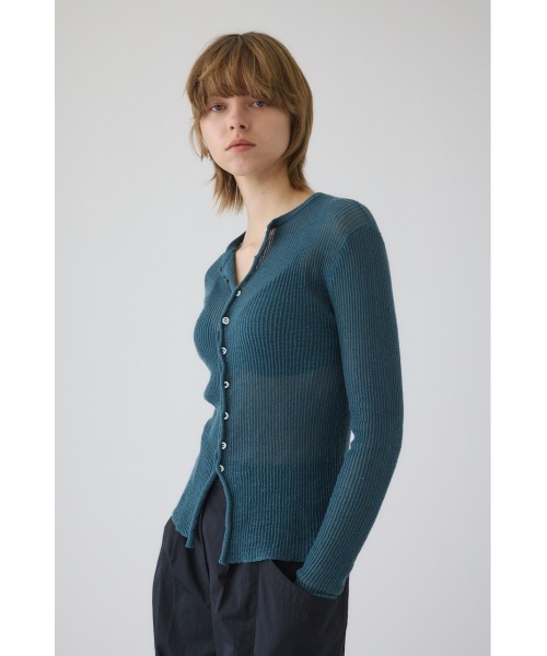 RIM.ARK（リムアーク）の「Sheer rib spring knit シアーリブスプリングニット（ニット/セーター・レディース・ベージュ/グレー/ブルー/ブラック・FREE）」の4枚目の写真