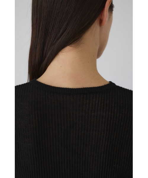 RIM.ARK（リムアーク）の「Sheer rib spring knit シアーリブスプリングニット（ニット/セーター・レディース・ベージュ/グレー/ブルー/ブラック・FREE）」の22枚目の写真