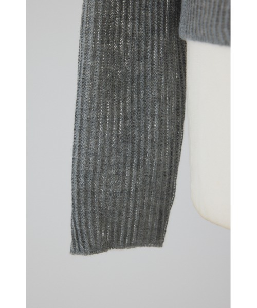 RIM.ARK（リムアーク）の「Sheer rib spring knit シアーリブスプリングニット（ニット/セーター・レディース・ベージュ/グレー/ブルー/ブラック・FREE）」の14枚目の写真