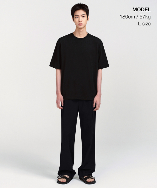 MUSINSA STANDARD（ムシンサスタンダード）の「[クールタンダード] リラックスフィットクルーネックTシャツ [ブラック]（Tシャツ/カットソー・メンズ・その他・SMALL/MEDIUM/LARGE/X-LARGE/XX-LARGE/XXX-LARGE）」の17枚目の写真