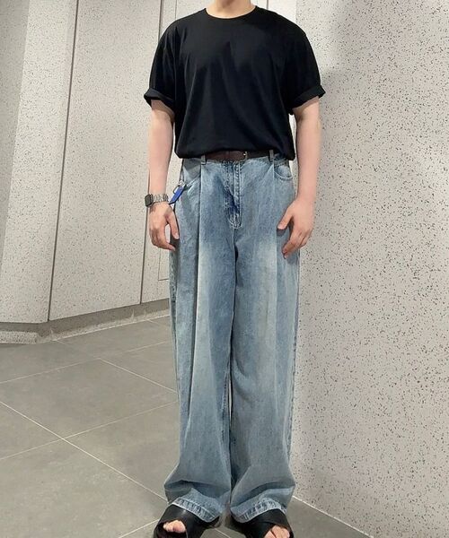 MUSINSA STANDARD（ムシンサスタンダード）の「[クールタンダード] リラックスフィットクルーネックTシャツ [ブラック]（Tシャツ/カットソー・メンズ・その他・SMALL/MEDIUM/LARGE/X-LARGE/XX-LARGE/XXX-LARGE）」の6枚目の写真