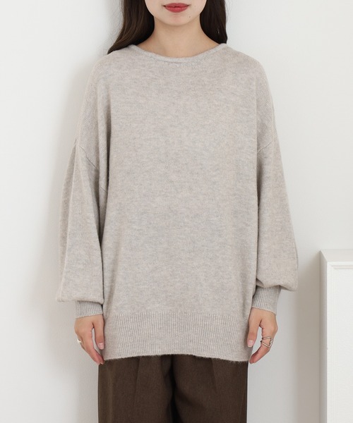 OMNES(オムネス)の「ウール混ドルマンニットプルオーバー(Tシャツ/カットソー・レディース・モカ/ライトグレー・FREE)」の11枚目の写真
