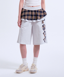PRDA FRILL SKIRT SHORTS HEATHER GRAY