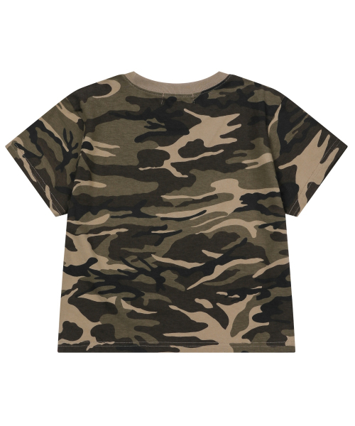 MUCENT（ムセント）の「テンバー メタルロゴ カモ 半袖Tシャツ 男女共用（Tシャツ/カットソー・レディース・カーキ・SHORT/MEDIUM/LARGE）」の3枚目の写真