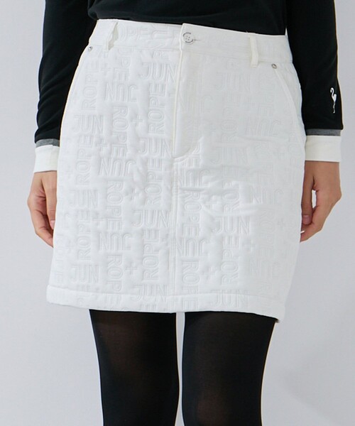 JUN&ROPE'（ジュンアンドロペ）の「ピンソニック中わたAラインスカート/セットアップ対応・保温・撥水//Oggi掲載（スカート・レディース・ホワイト/ブラック/ベージュ・S/L/M）」の2枚目の写真