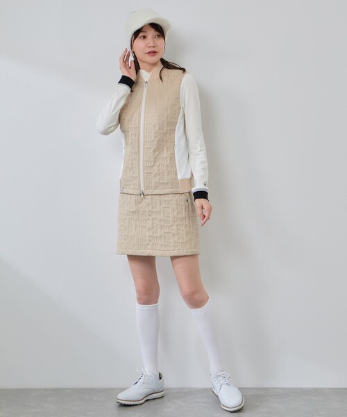 JUN&ROPE'（ジュンアンドロペ）の「ピンソニック中わたAラインスカート/セットアップ対応・保温・撥水//Oggi掲載（スカート・レディース・ホワイト/ブラック/ベージュ・S/L/M）」の4枚目の写真