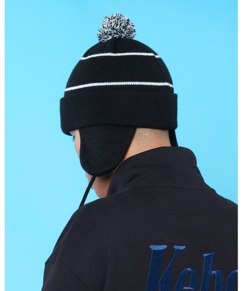 KEBOZ（ケボズ）の「EARFLAP BEANIE（ニットキャップ/ビーニー・メンズ・ブラック/ベージュ・FREE）」の10枚目の写真