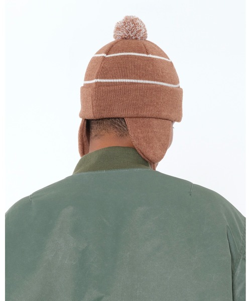 KEBOZ（ケボズ）の「EARFLAP BEANIE（ニットキャップ/ビーニー・メンズ・ブラック/ベージュ・FREE）」の8枚目の写真