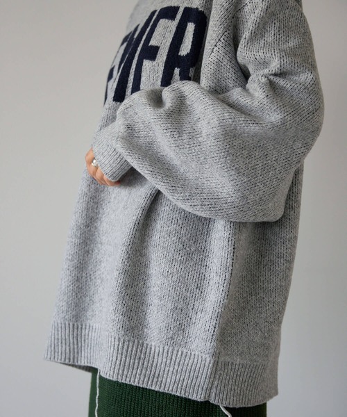 pocket(ポケット)の「ジャガードロゴニットプルオーバー(ニット/セーター・レディース・ネイビー/ライトグレー/チャコールグレー・FREE)」の15枚目の写真