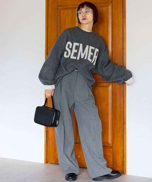 pocket(ポケット)の「ジャガードロゴニットプルオーバー(ニット/セーター・レディース・ネイビー/ライトグレー/チャコールグレー・FREE)」の18枚目の写真