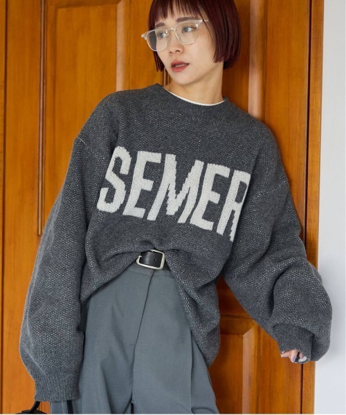 pocket(ポケット)の「ジャガードロゴニットプルオーバー(ニット/セーター・レディース・ネイビー/ライトグレー/チャコールグレー・FREE)」の22枚目の写真