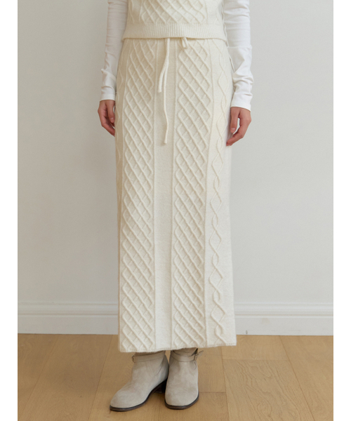 RE_L（リエル）の「Violet knit skirt (ivory)（スカート・レディース・その他・SMALL/MEDIUM）」の2枚目の写真