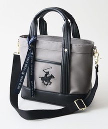 BEVERLY HILLS POLO CLUB（ビバリーヒルズポロクラブ）の「【BEVERLY HILLS POLO CLUB/ビバリーヒルズポロクラブ】【雨・汚れを弾く高級PUレザー】PUレザー ミニトートバッグ ビッグロゴ 2WAYショルダー（トートバッグ）」