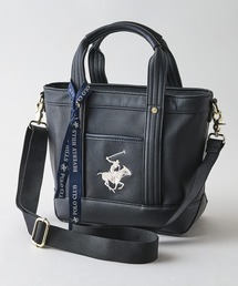 BEVERLY HILLS POLO CLUB（ビバリーヒルズポロクラブ）の「【BEVERLY HILLS POLO CLUB/ビバリーヒルズポロクラブ】【雨・汚れを弾く高級PUレザー】PUレザー ミニトートバッグ ビッグロゴ 2WAYショルダー（トートバッグ）」