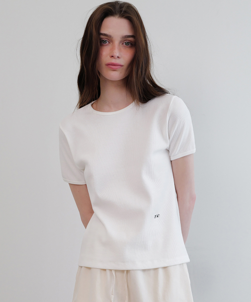 ANDNEEDS(アンドニーズ)の「Noah waffle t-shirt (white)(Tシャツ/カットソー・レディース・その他・FREE)」の1枚目の写真