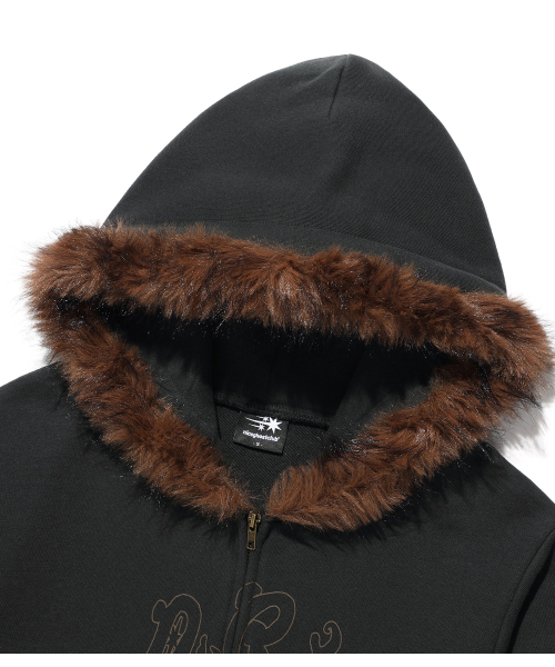 NICE GHOST CLUB（ナイスゴーストクラブ）の「DARK FANTASY FUR HOODIE ZIP UP_BLACK(NG2FFUM491A)（パーカー・レディース・ブラック・LARGE/MEDIUM/SMALL）」の3枚目の写真